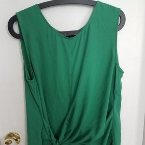 Banana Republic green top blouse tie on waist Size